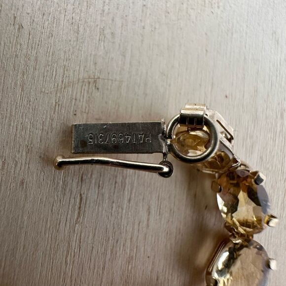 Vintage Elegant 10k Gold Citrine Tennis Bracelet - Picture 7 of 11